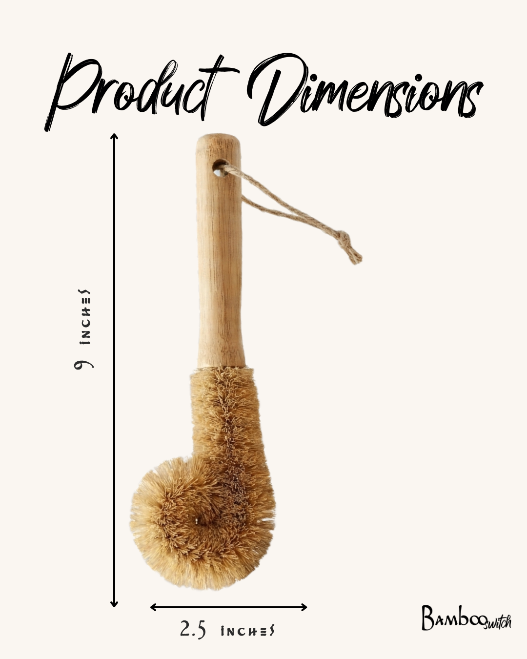 Bamboo Glassware Scrub Brush | Kitchen Cleaning Bestseller