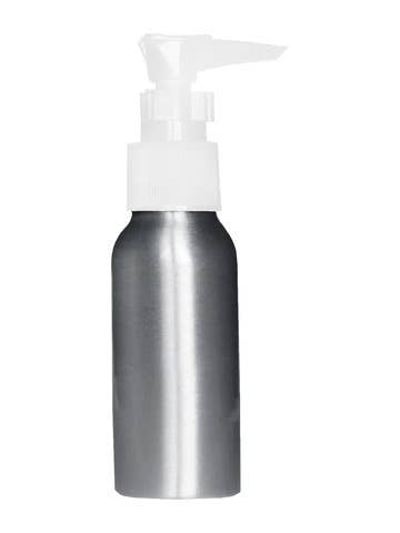 Cylinder Shaped, Brushed Aluminum Lotion Bottle - 65ml