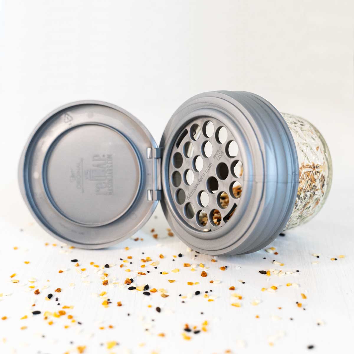 reCAP® Mason Jar Shaker Lid For Spices, Regular Mouth, 4-pack