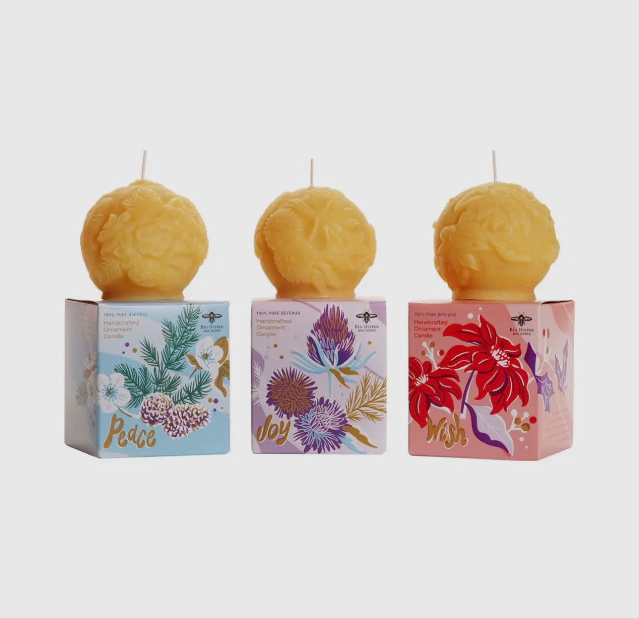 Ornament Candles- 100% pure Beeswax
