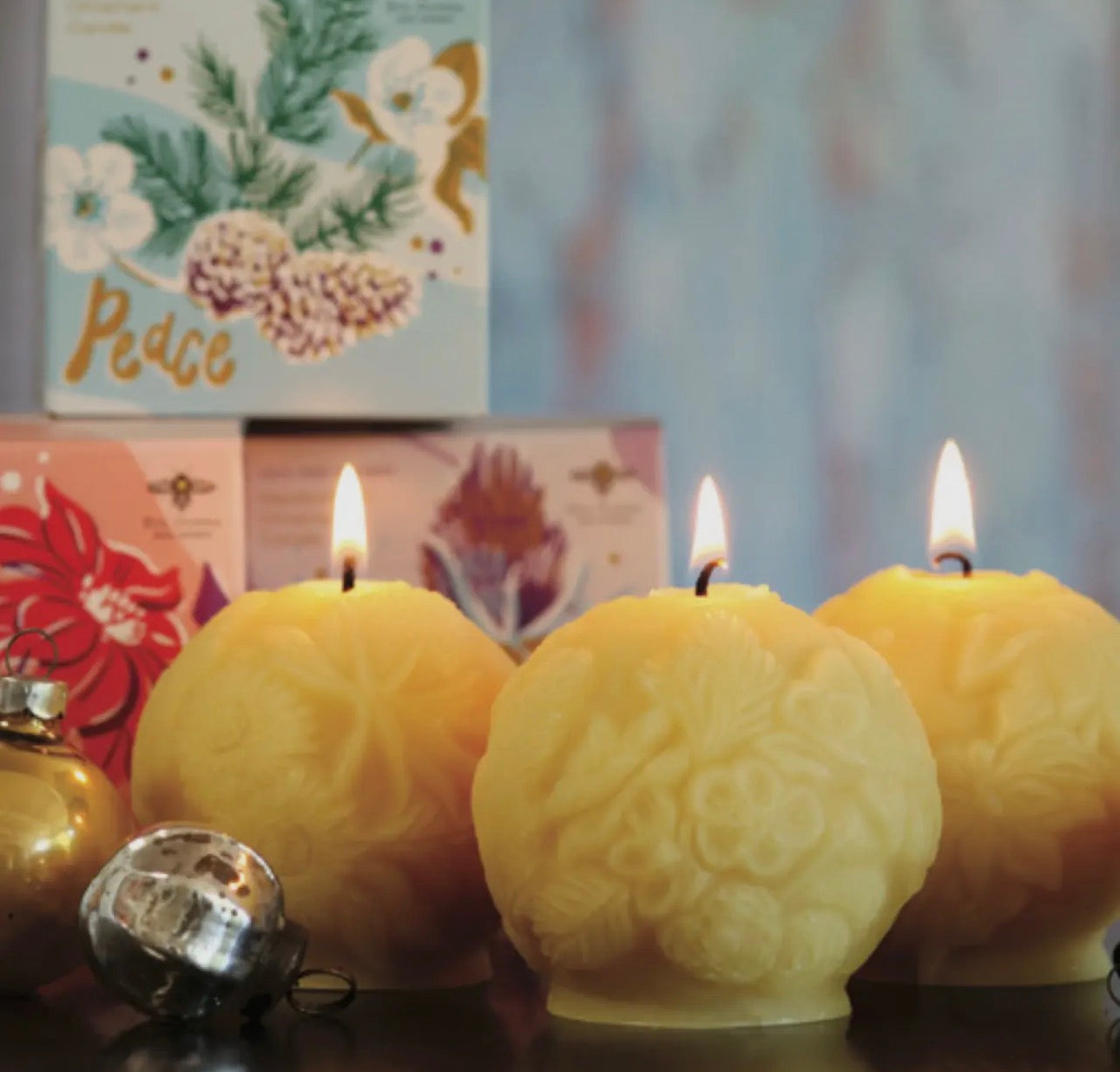 Ornament Candles- 100% pure Beeswax