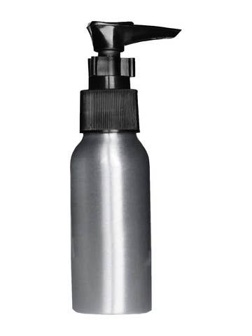 Cylinder Shaped, Brushed Aluminum Lotion Bottle - 65ml